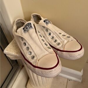 Converse White Canvas Slip-On Sneakers-size 4.5